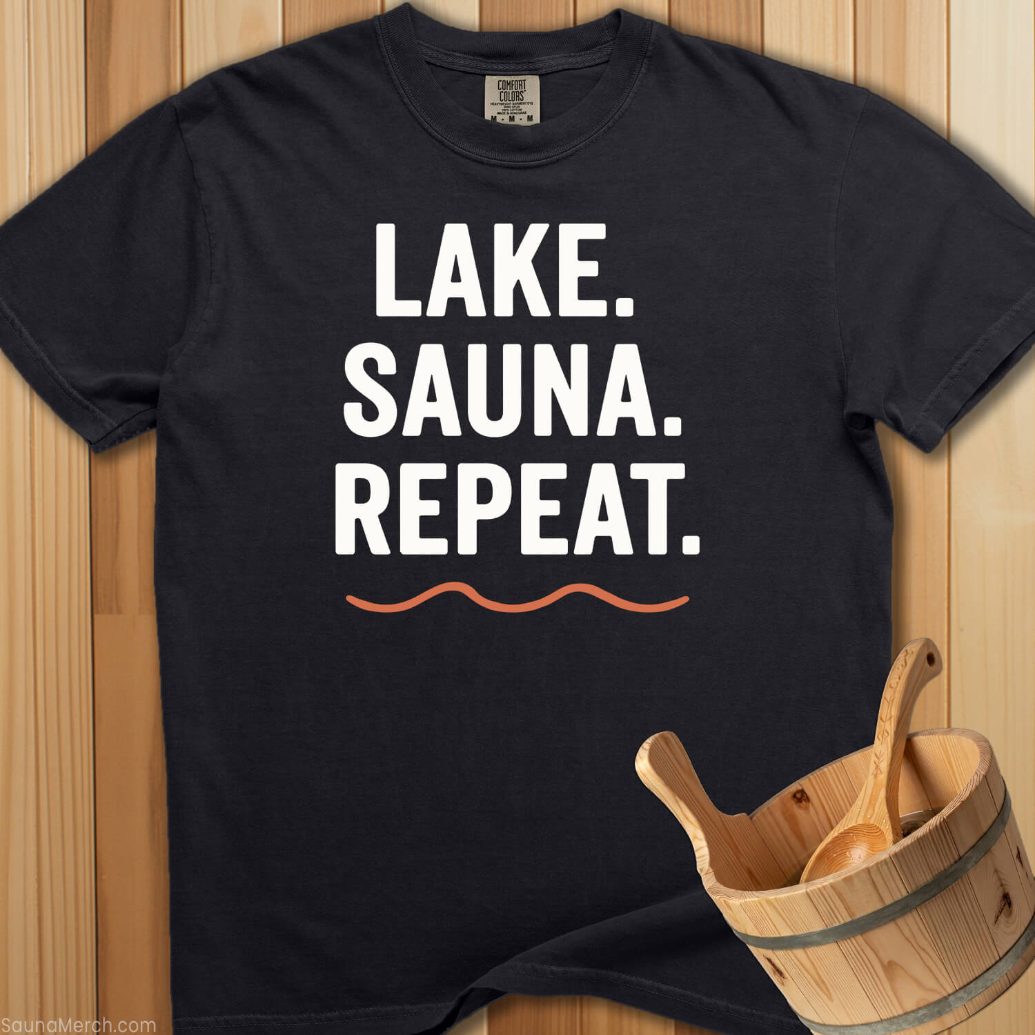 Lake Sauna Repeat T-Shirt - SaunaMerch