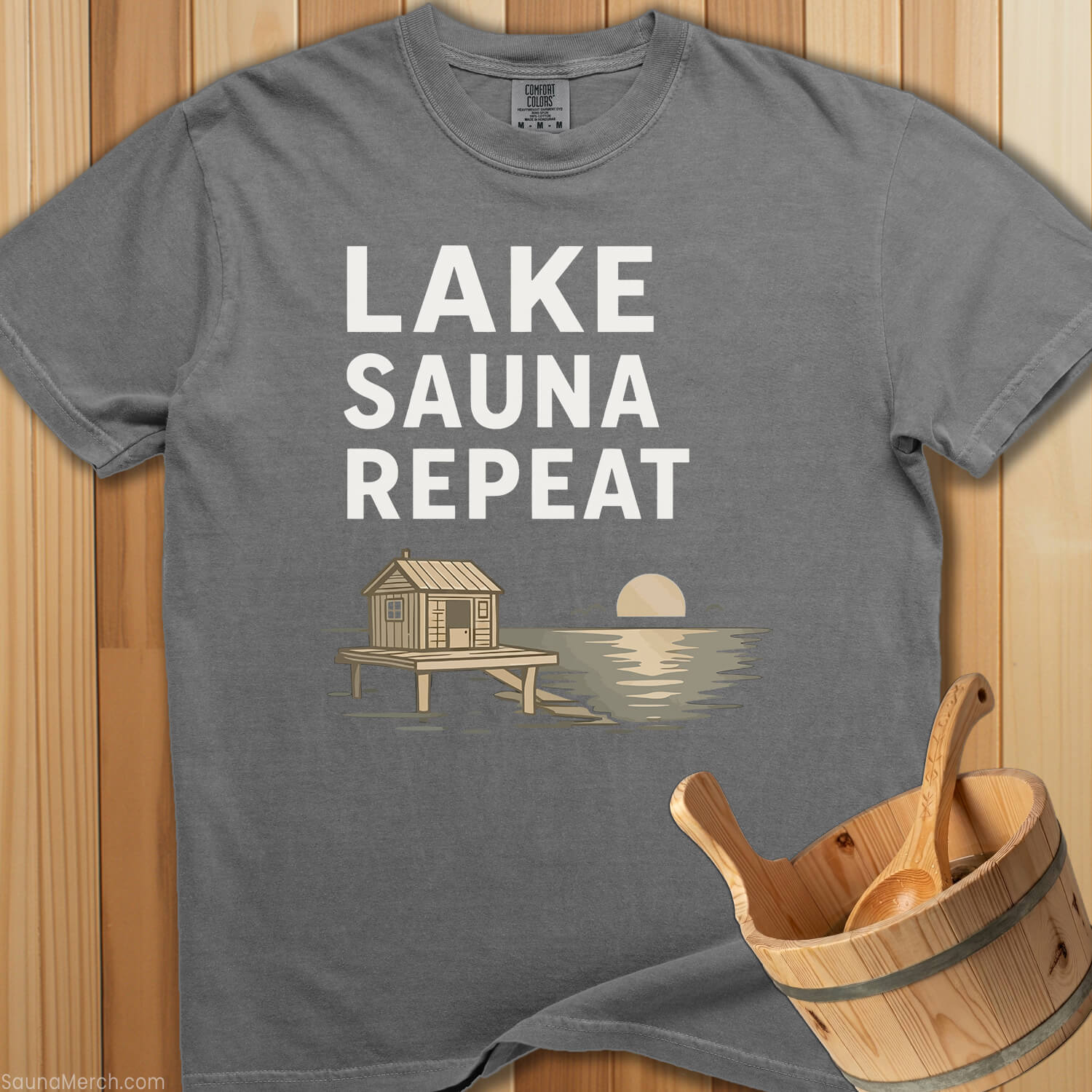 Lake Sauna Repeat T-Shirt - SaunaMerch