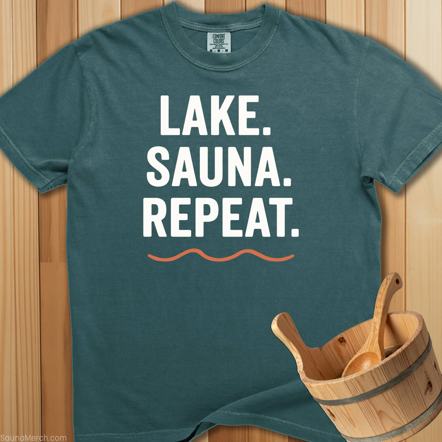 Lake Sauna Repeat T-Shirt - SaunaMerch