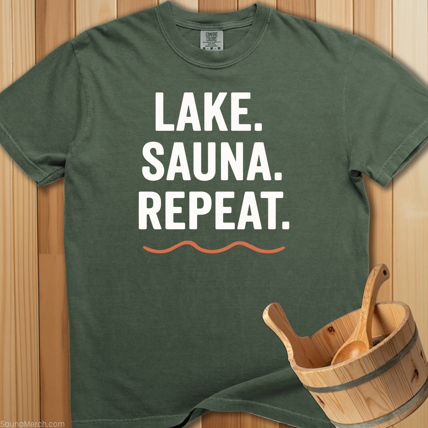 Lake Sauna Repeat T-Shirt - SaunaMerch