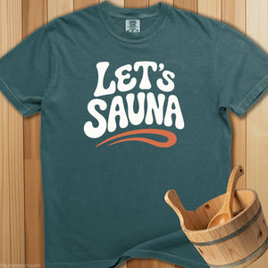 Let's Sauna Groovy Style T-Shirt - Blue Spruce