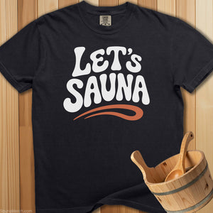 Let's Sauna Groovy Swoosh T-Shirt - Black