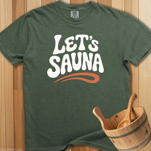 Let's Sauna Groovy Style T-Shirt - Moss