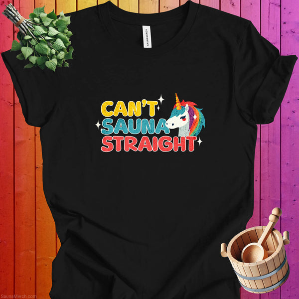 "Can't Sauna Straight" LGBTQ+ Pride Sauna T-Shirt