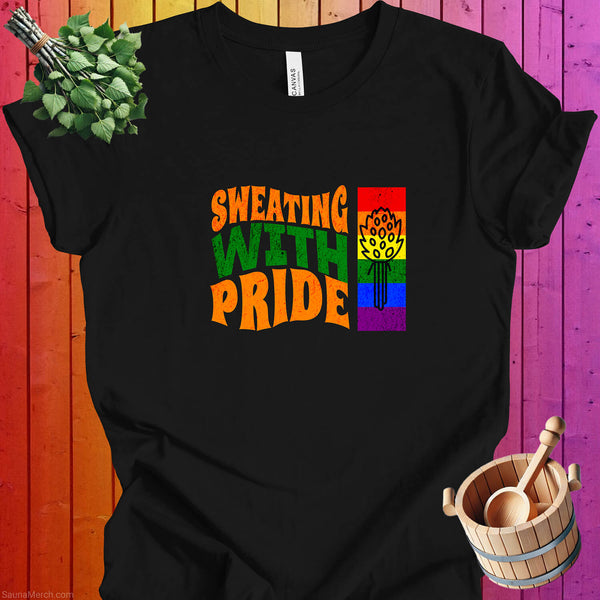 Gay Pride Sauna T-Shirt - "Sweating with Pride"