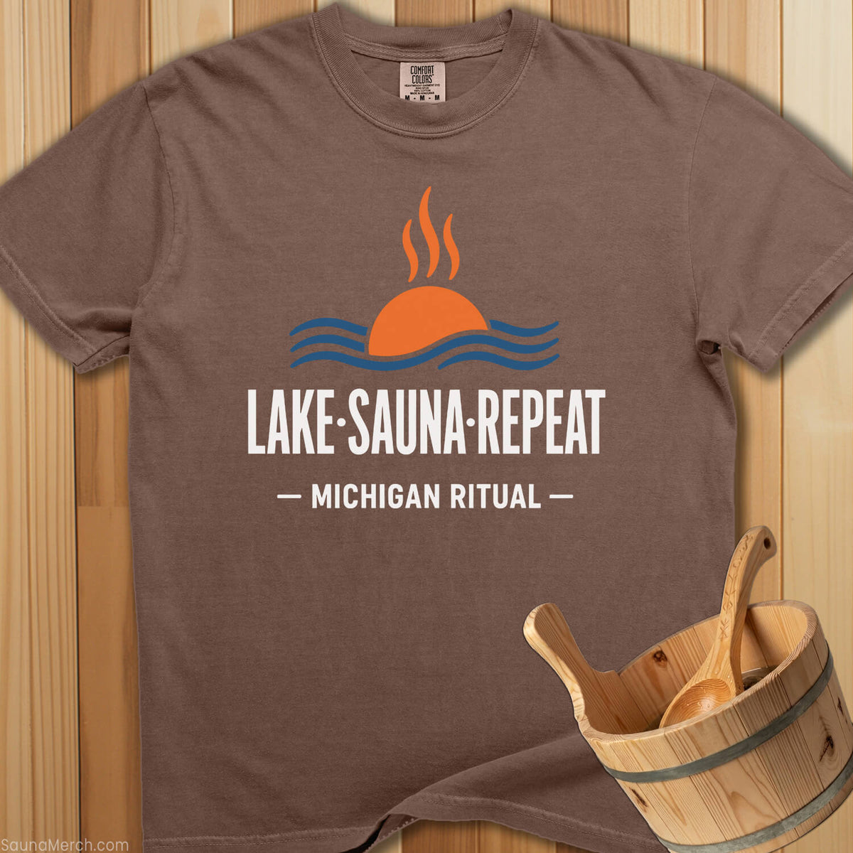 Michigan Ritual Lake Sauna Repeat T-Shirt - SaunaMerch