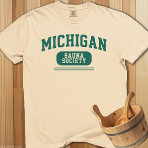 Michigan Sauna Society Athletic T-Shirt - Ivory