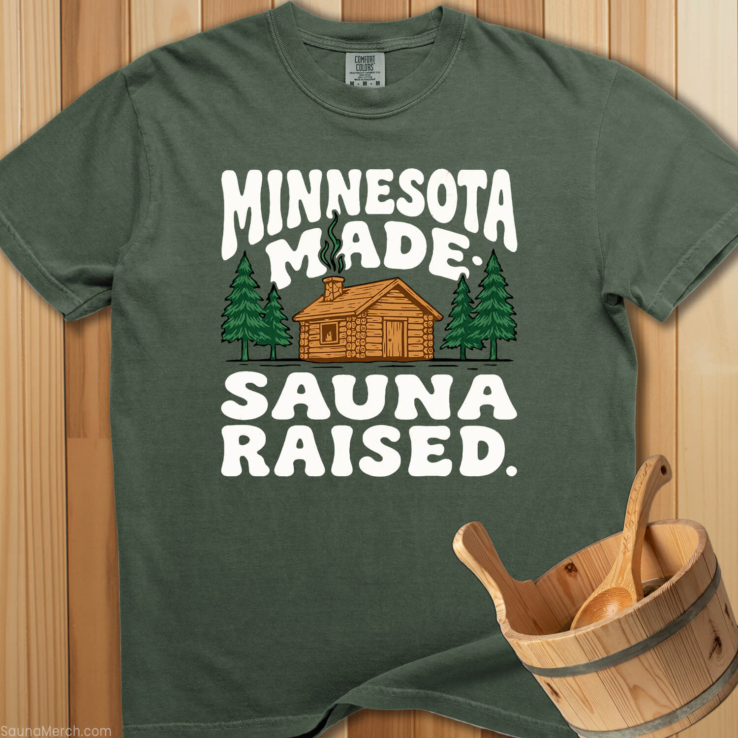 Minnesota Made Sauna Raised T-Shirt - SaunaMerch