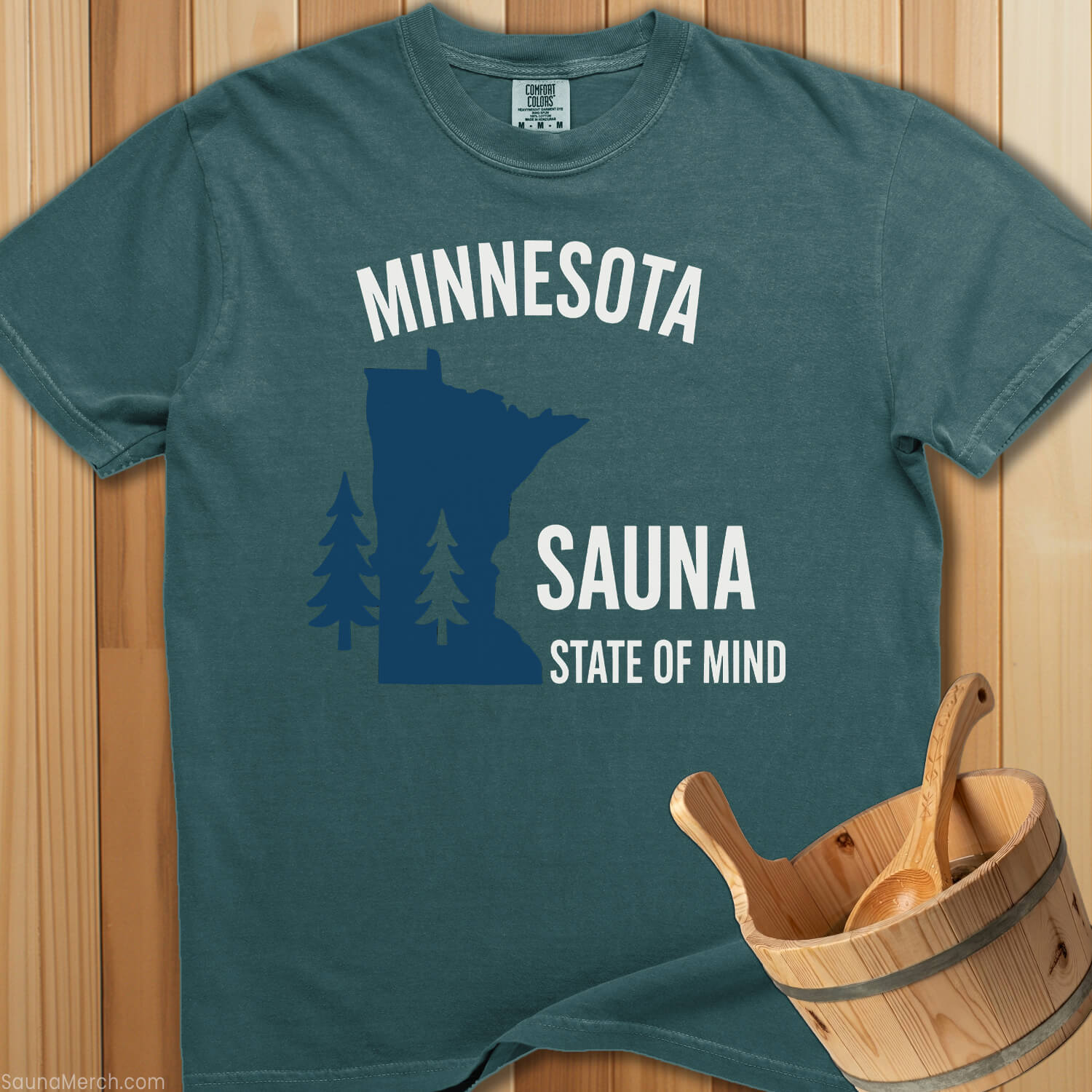 Minnesota Sauna State of Mind T-Shirt - Blue Spruce