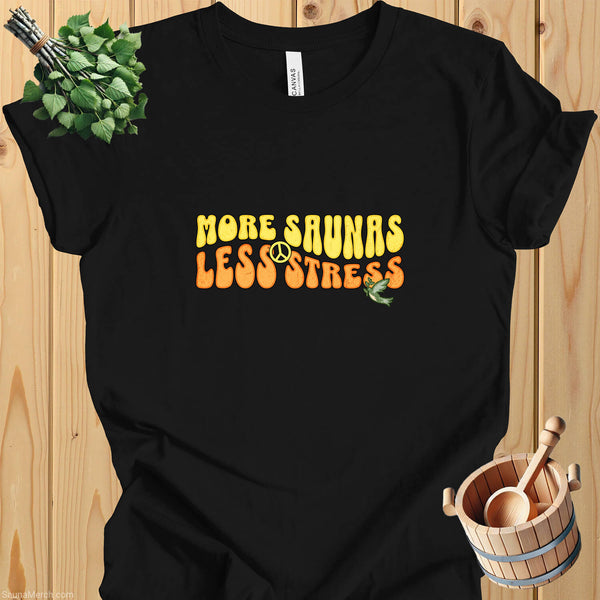 "More Saunas, Less Stress" Soft Cotton Jersey T-Shirt