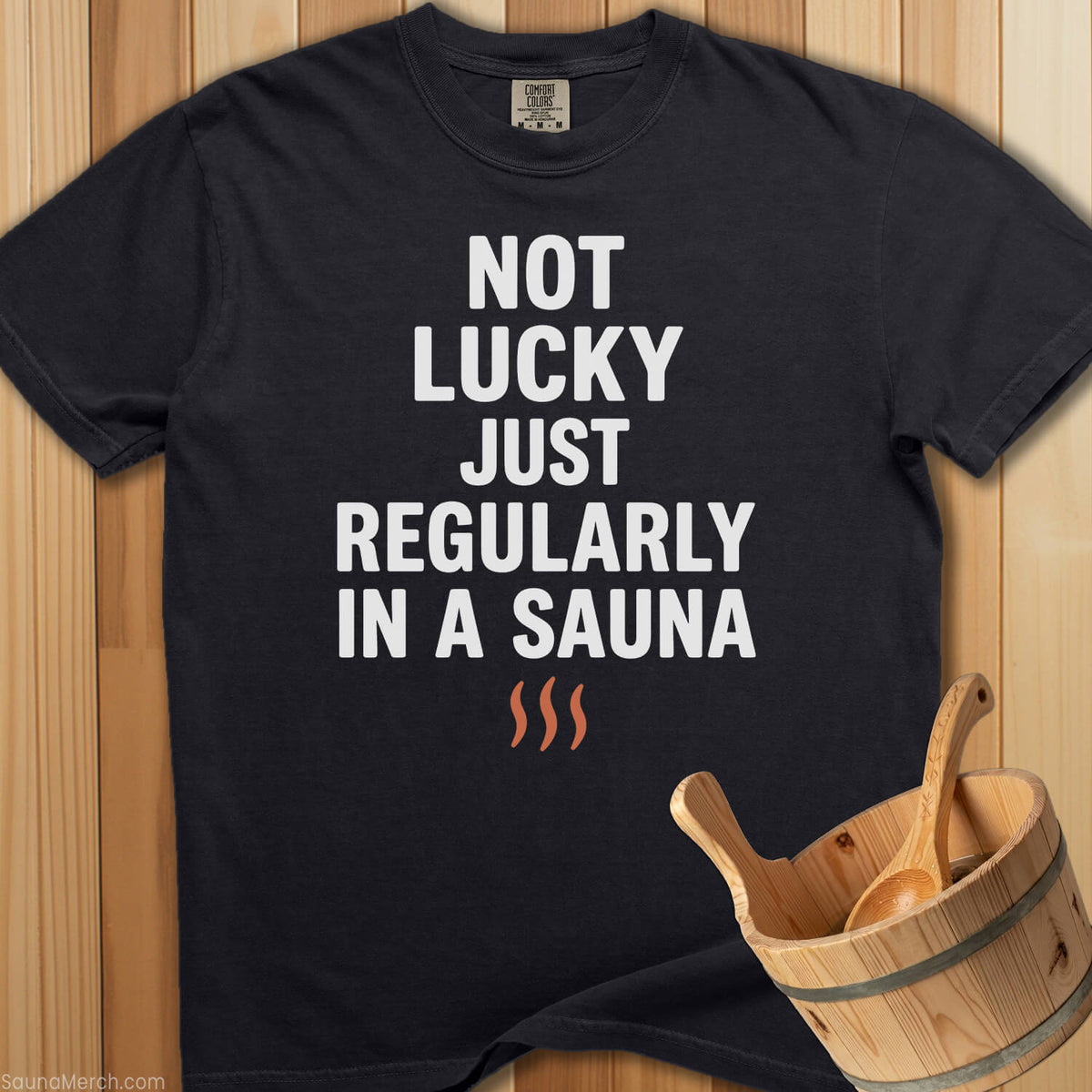 Not Lucky Sauna Regularly T-Shirt - Black