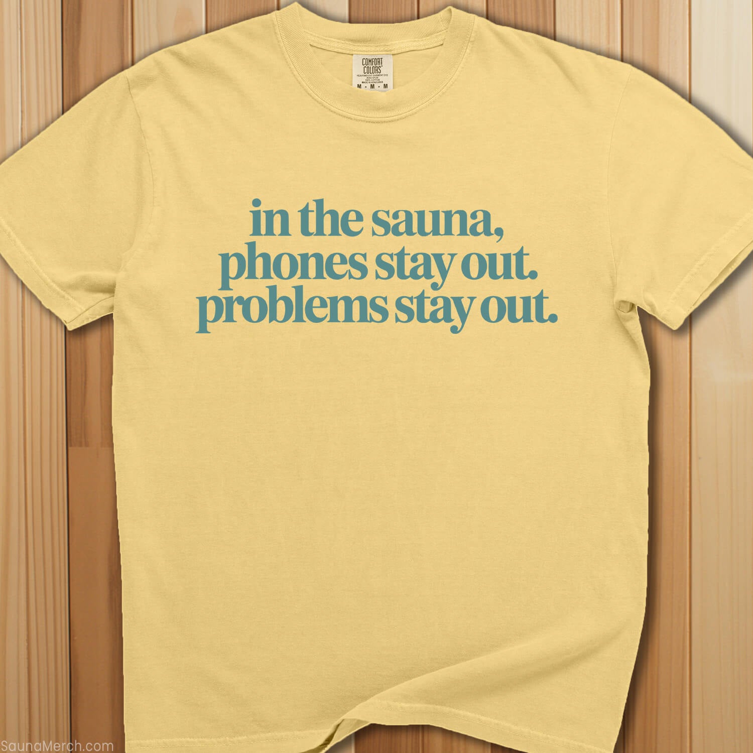 Phones Stay Out of Sauna T-Shirt - SaunaMerch