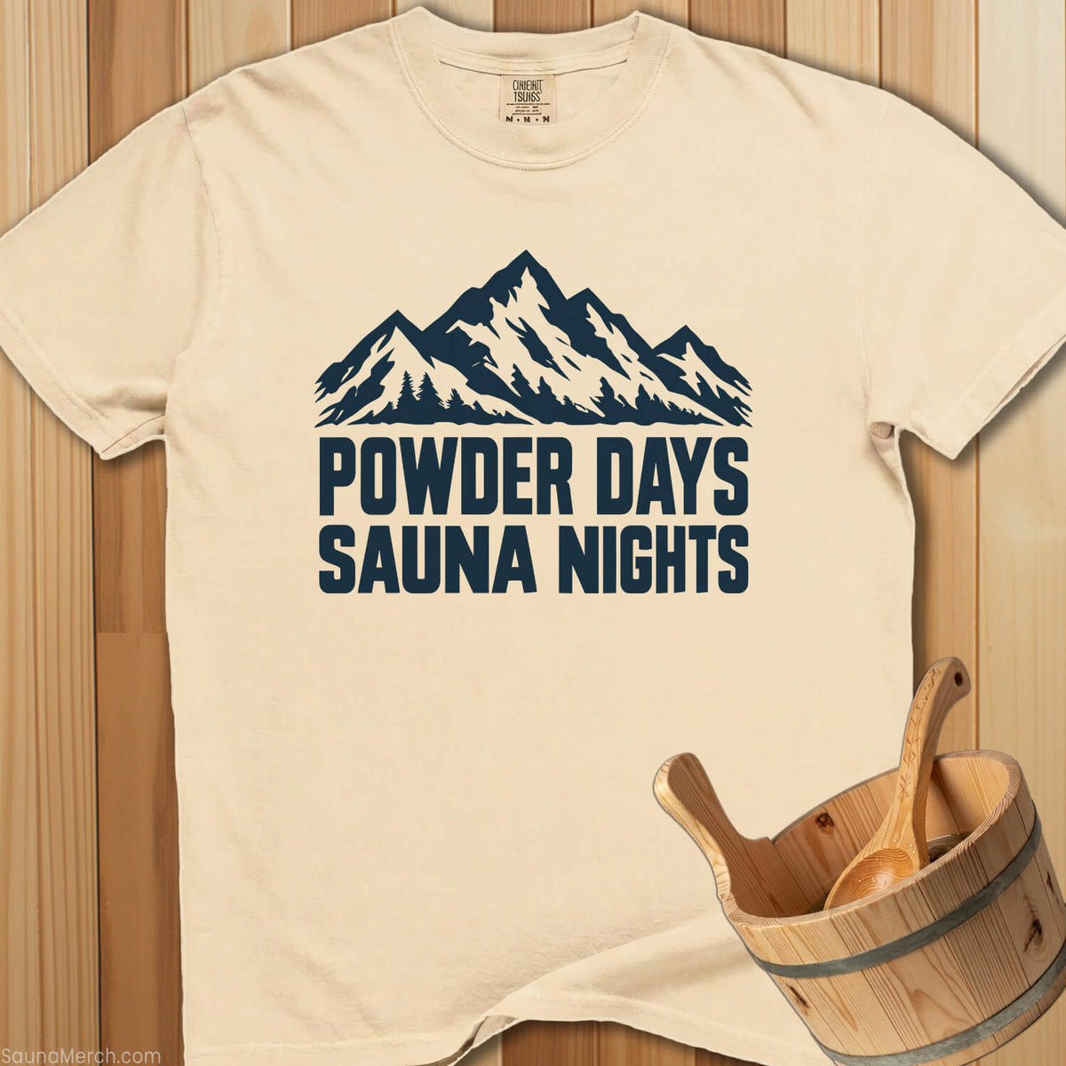 Powder Days Sauna Nights T-Shirt - SaunaMerch