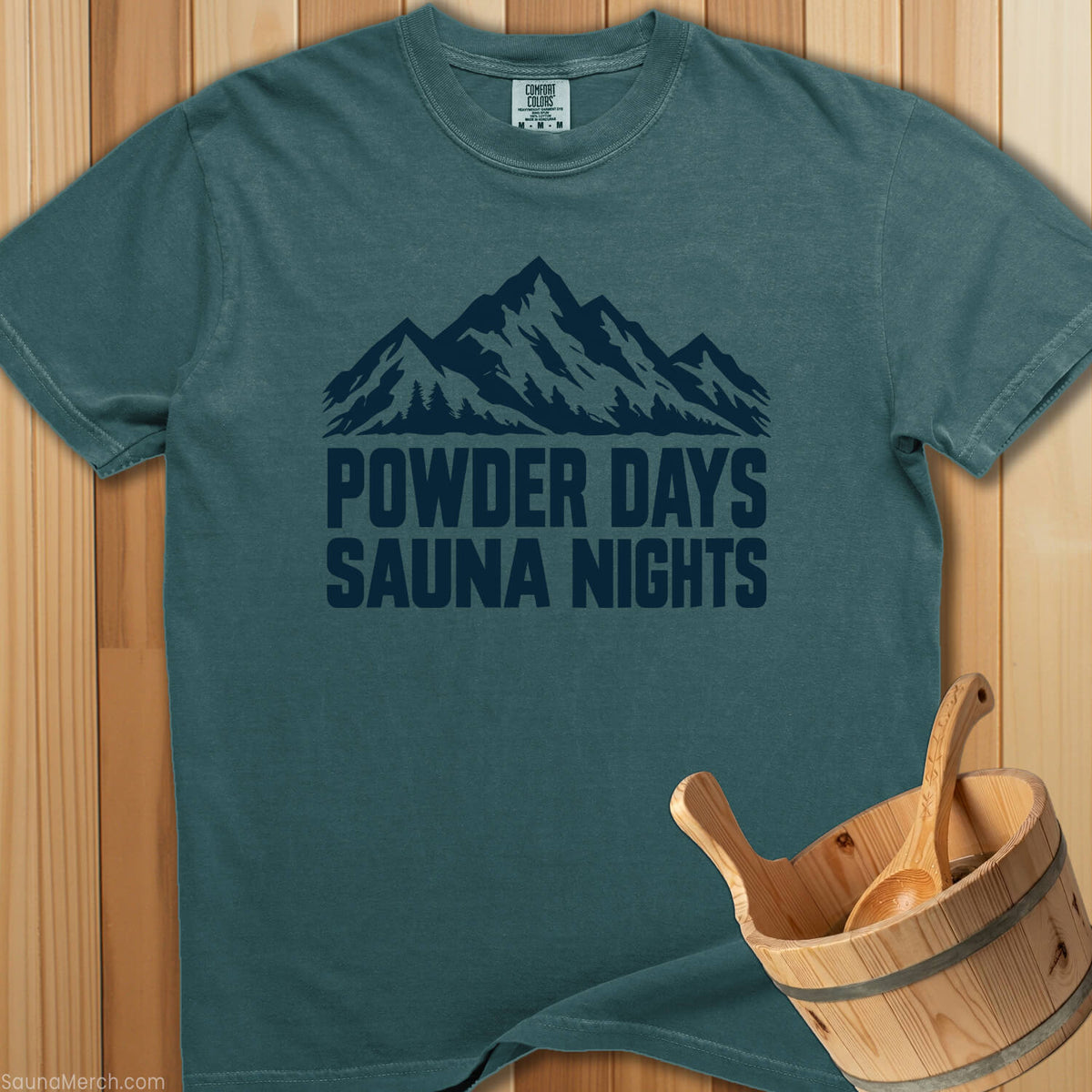 Powder Days Sauna Nights T-Shirt - SaunaMerch