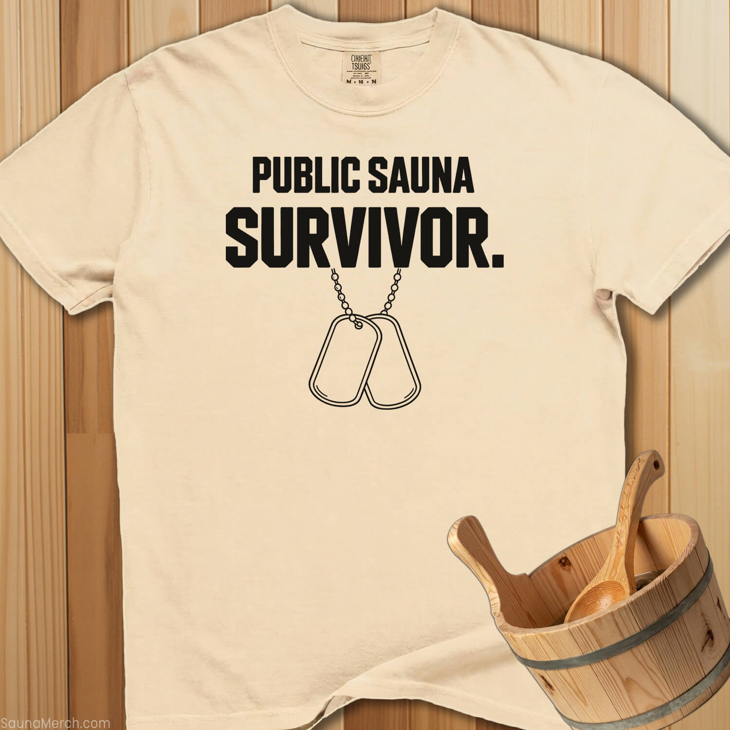 Public Sauna Survivor T-Shirt - Ivory