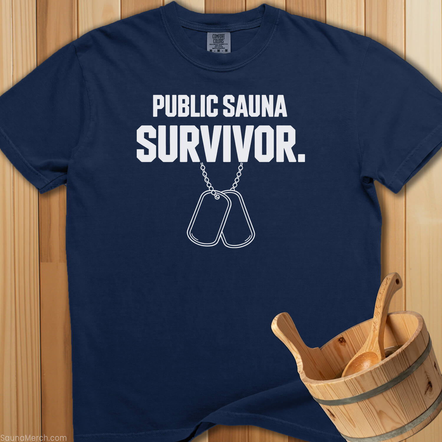 Public Sauna Survivor T-Shirt - Navy