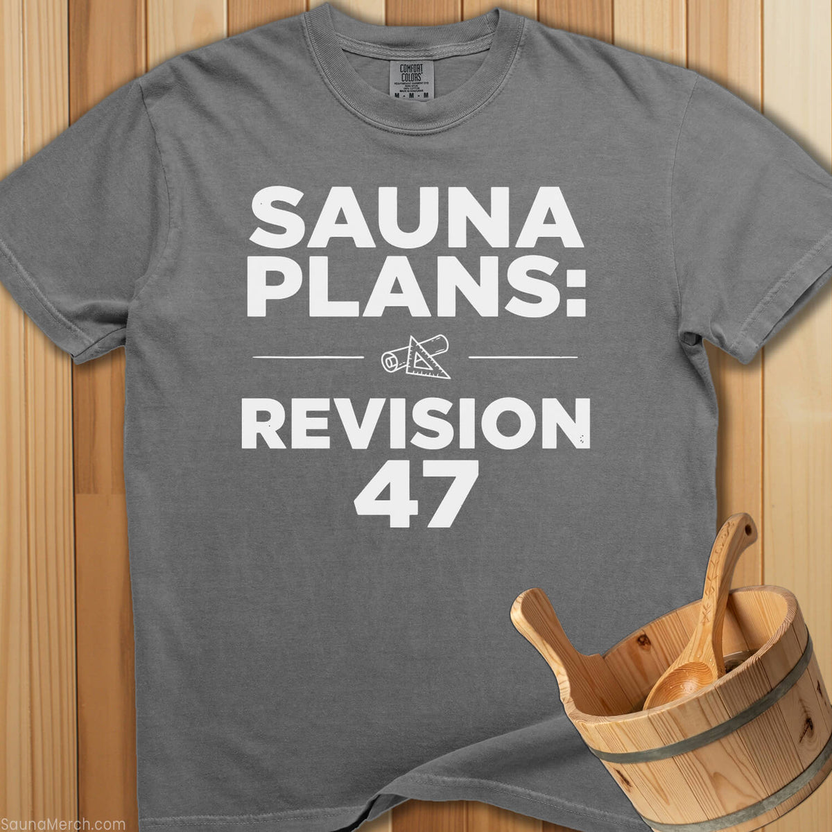 Sauna Plans Revision 47 T-Shirt - Grey