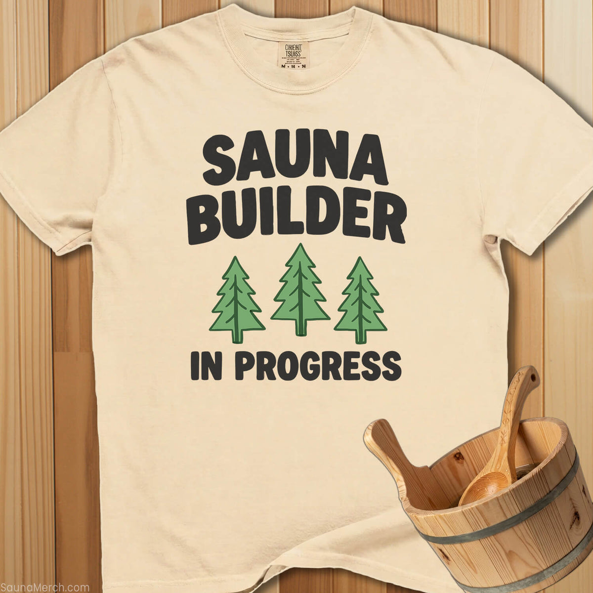 Sauna Builder In Progress T-Shirt - SaunaMerch