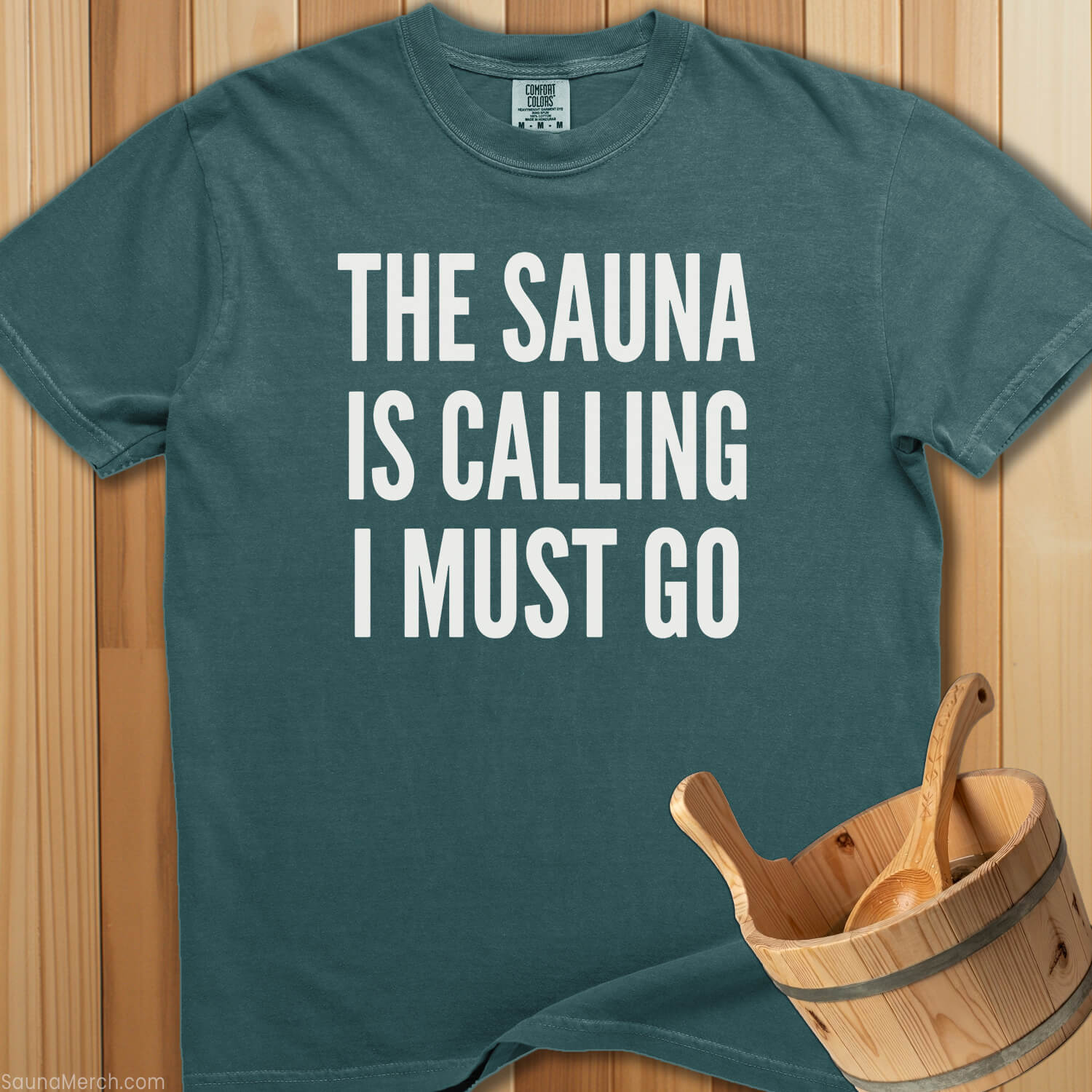 Sauna Calling T-Shirt - Blue Spruce