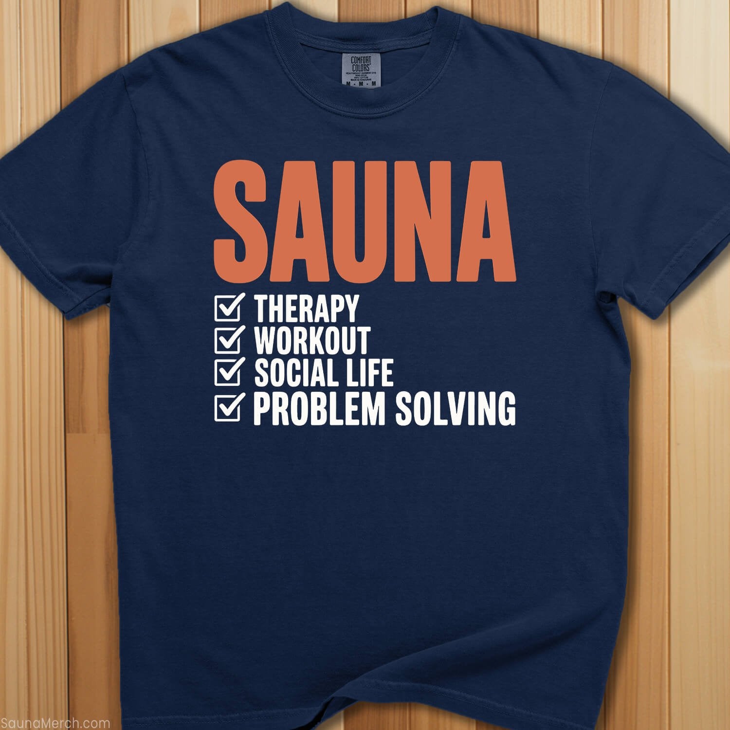 Sauna Checklist Solves Problems T-Shirt - SaunaMerch