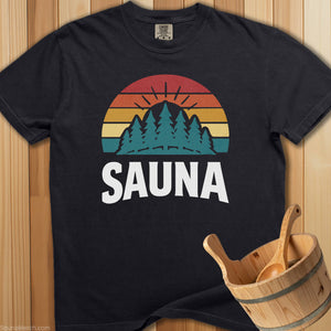 Sauna With Colorful Trees T-Shirt - Black