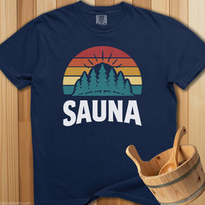 Sauna With Colorful Trees T-Shirt - Navy