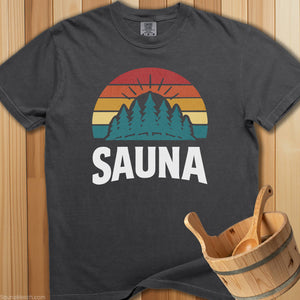 Sauna With Colorful Trees T-Shirt - Pepper