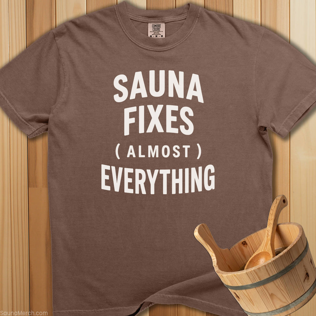 Sauna Fixes Everything T-Shirt - Espresso