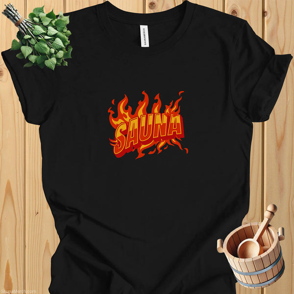 Flaming Sauna Love T-Shirt - Embrace the Heat in Style