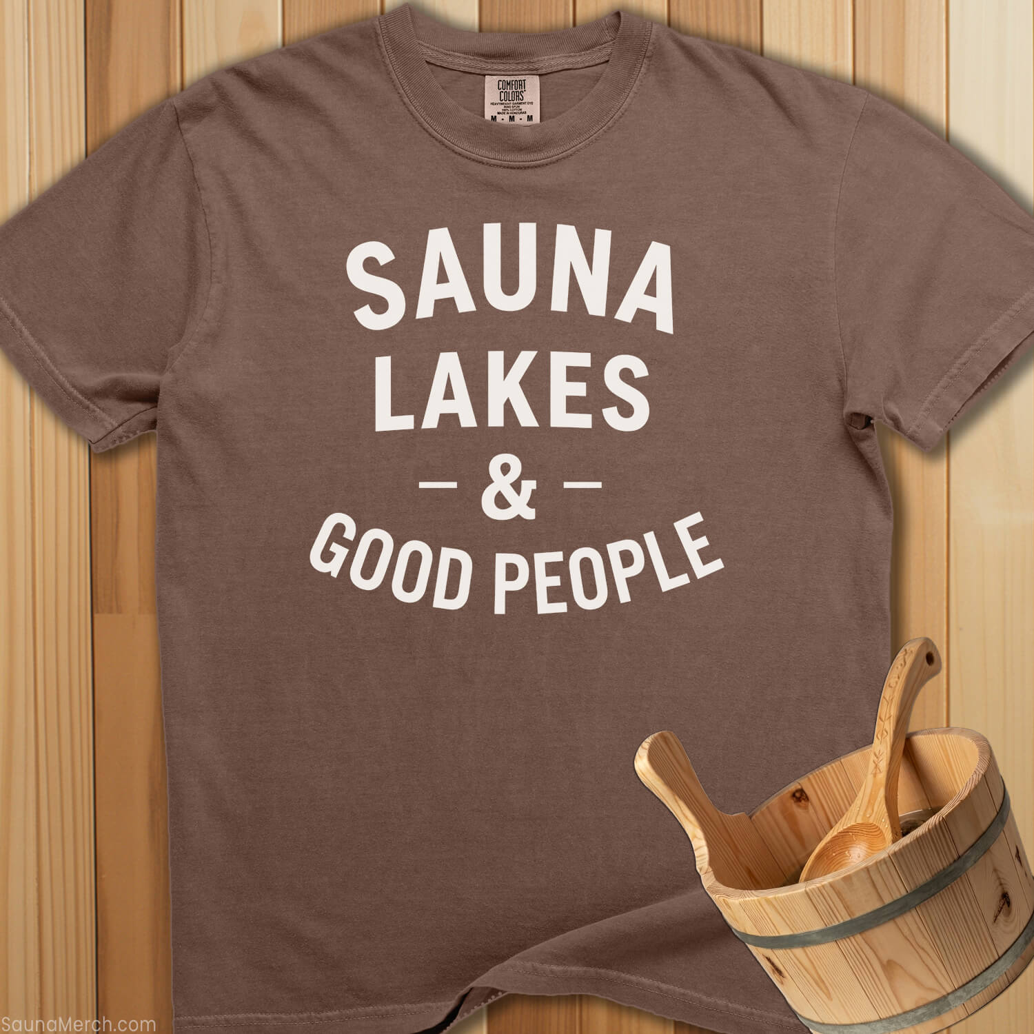 Sauna Lakes Good People T-Shirt - Espresso