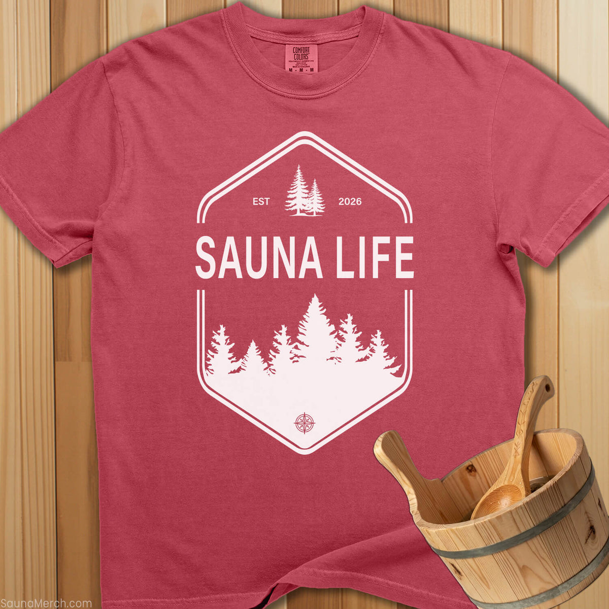 Sauna Life Badge T-Shirt - SaunaMerch