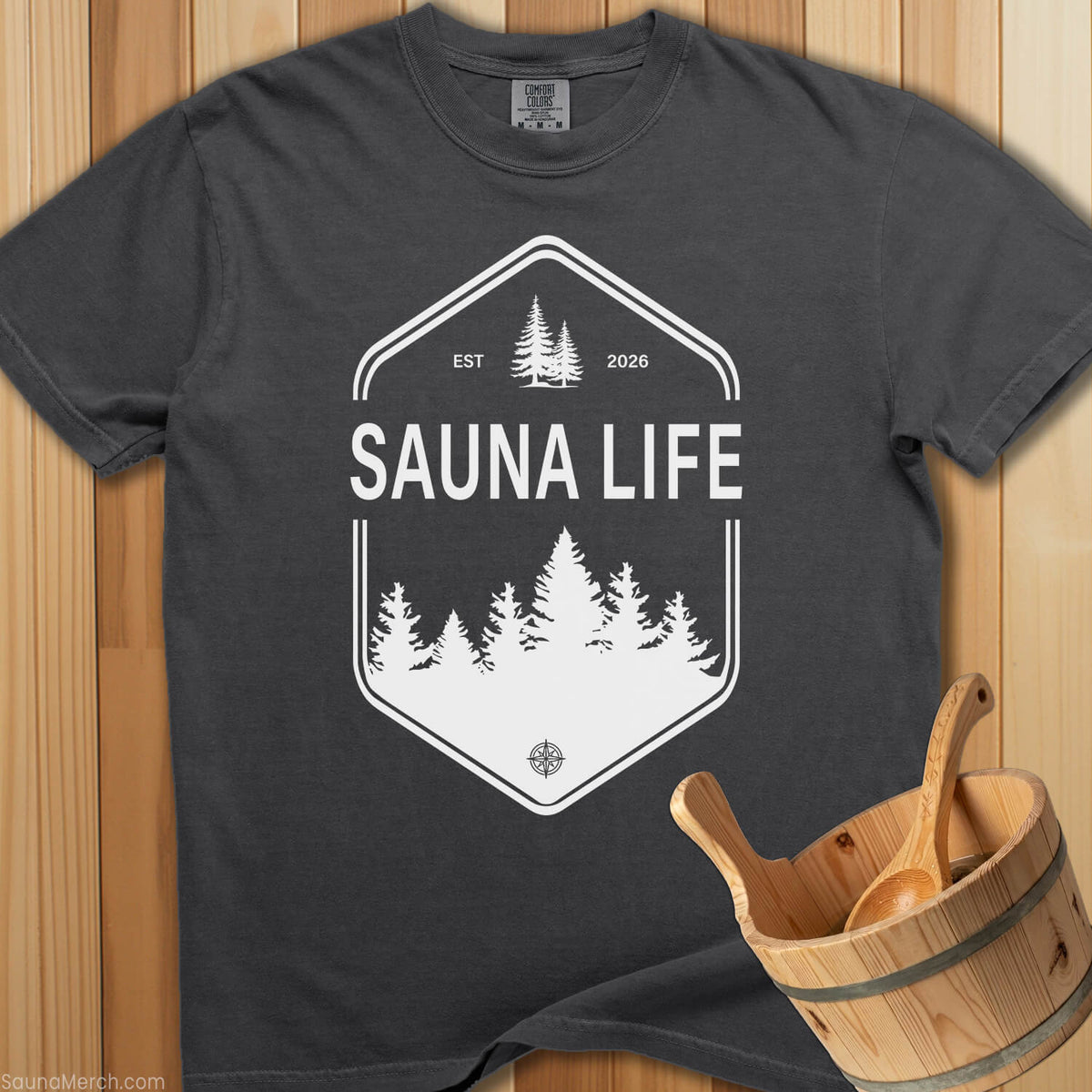 Sauna Life Badge T-Shirt - SaunaMerch