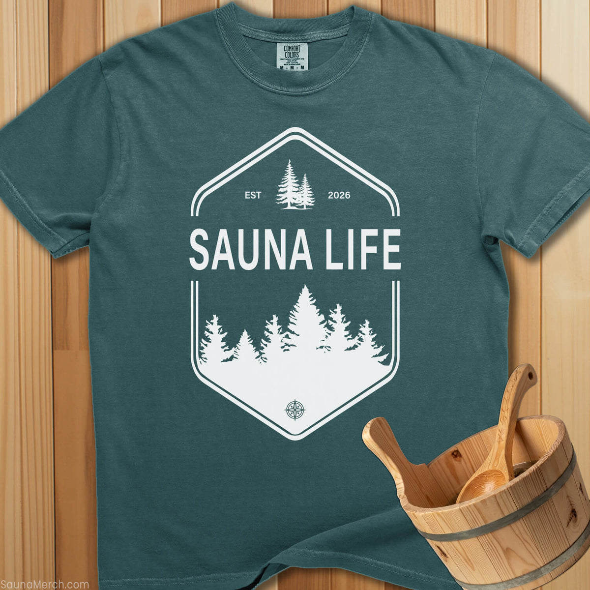 Sauna Life Badge T-Shirt - SaunaMerch