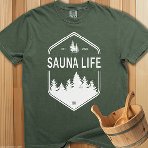 Sauna Life Badge T-Shirt - SaunaMerch