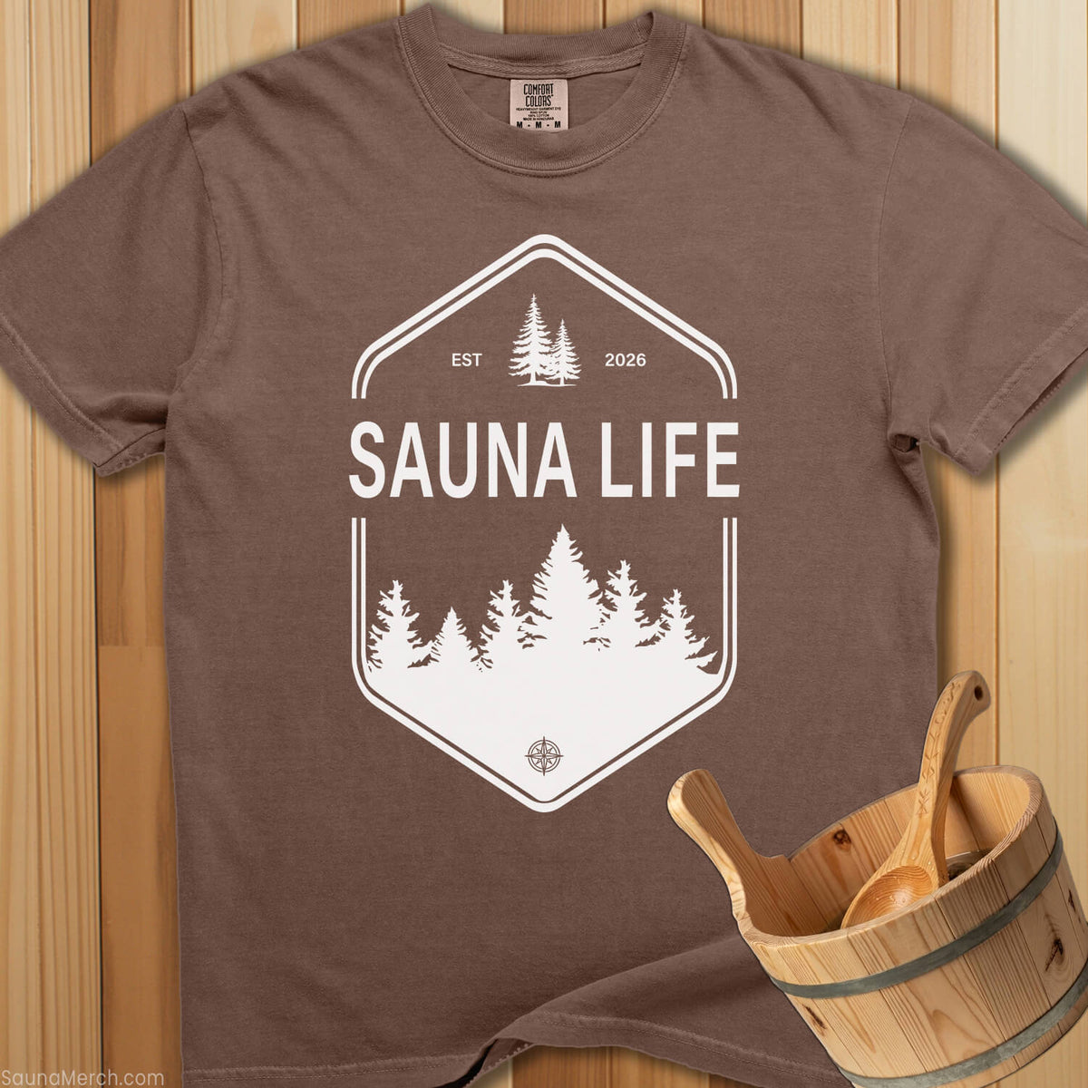 Sauna Life Badge T-Shirt - SaunaMerch