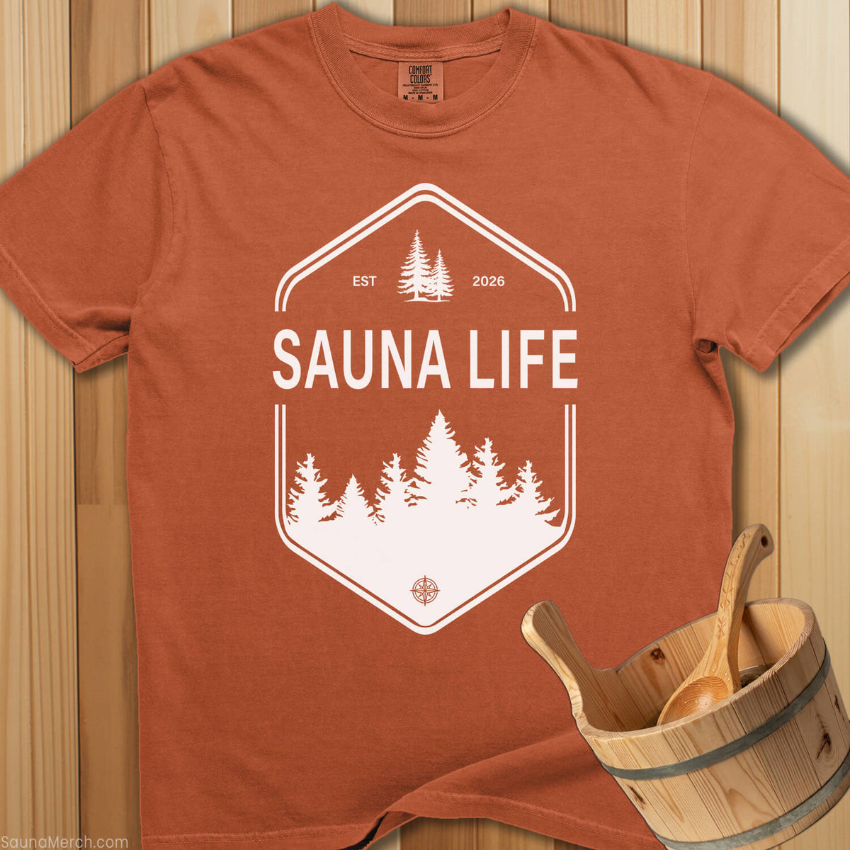 Sauna Life Badge T-Shirt - SaunaMerch