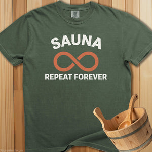 Sauna Repeat Forever T-Shirt - SaunaMerch