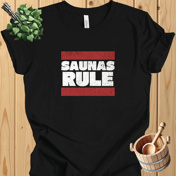 "Saunas Rule" Unisex Cotton T-Shirt | Sauna Enthusiast Gift