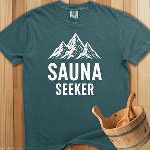 Sauna Seeker Mountains T-Shirt - SaunaMerch