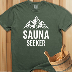 Sauna Seeker Mountains T-Shirt - SaunaMerch