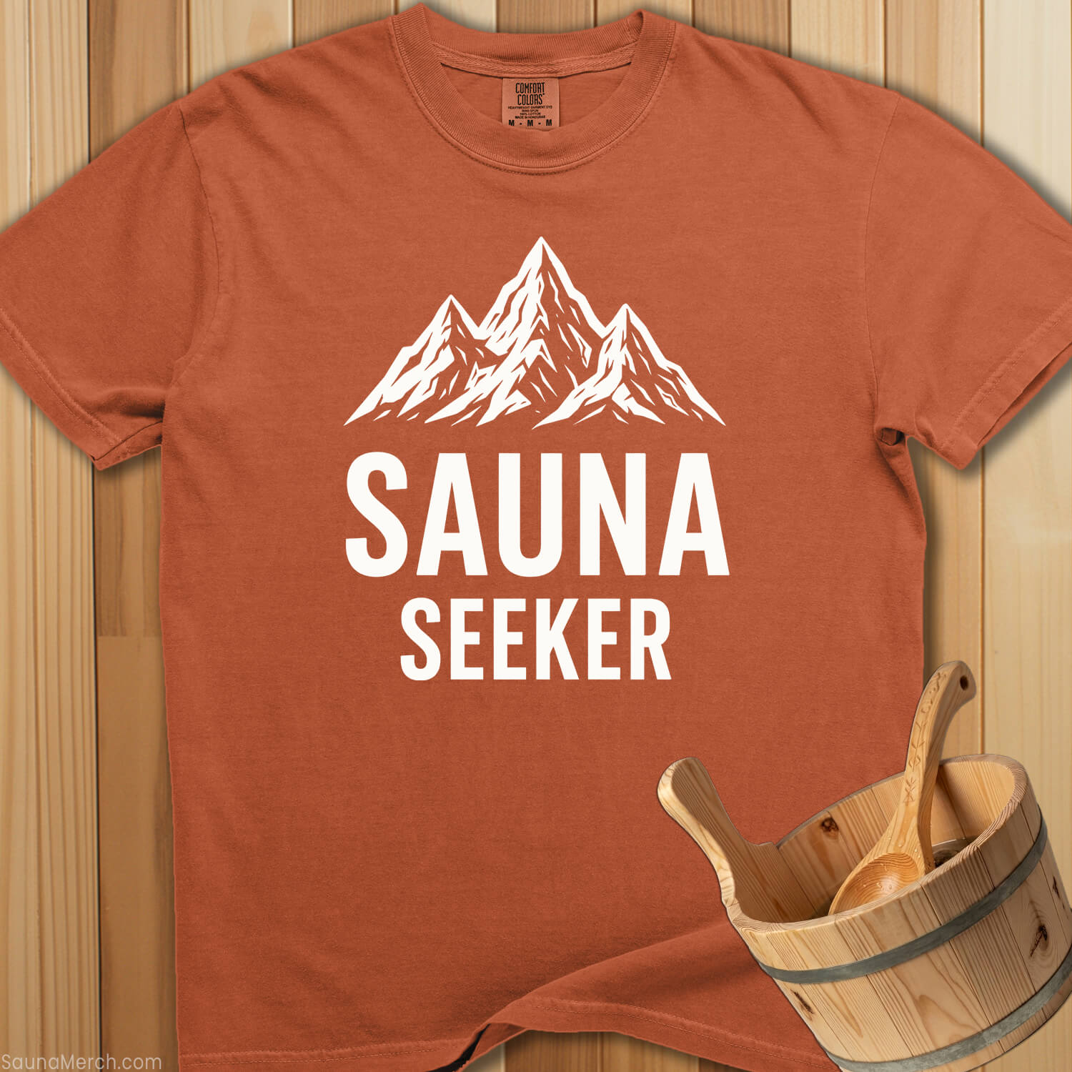 Sauna Seeker Mountains T-Shirt - SaunaMerch