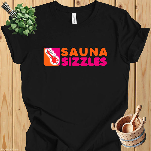 Sauna Sizzles T-Shirt: Satirical Dunkin-Inspired Design for Sauna Lovers