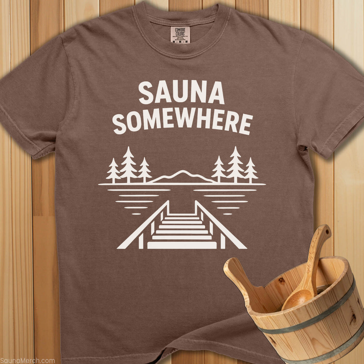 Sauna Somewhere T-Shirt - Espresso