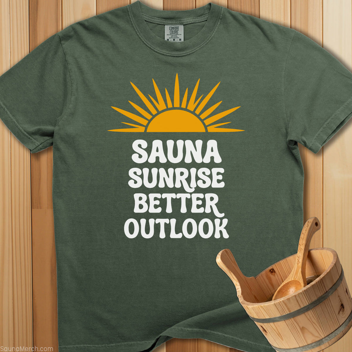 Sauna Sunrise Better Outlook T-Shirt - Moss