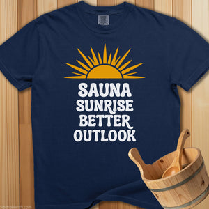 Sauna Sunrise Better Outlook T-Shirt - Navy