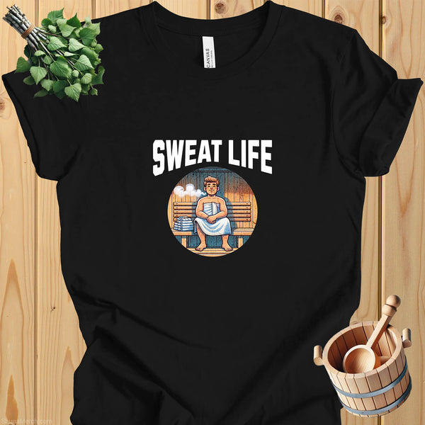 "Sweat Life" Sauna-Themed Unisex Cotton Tee