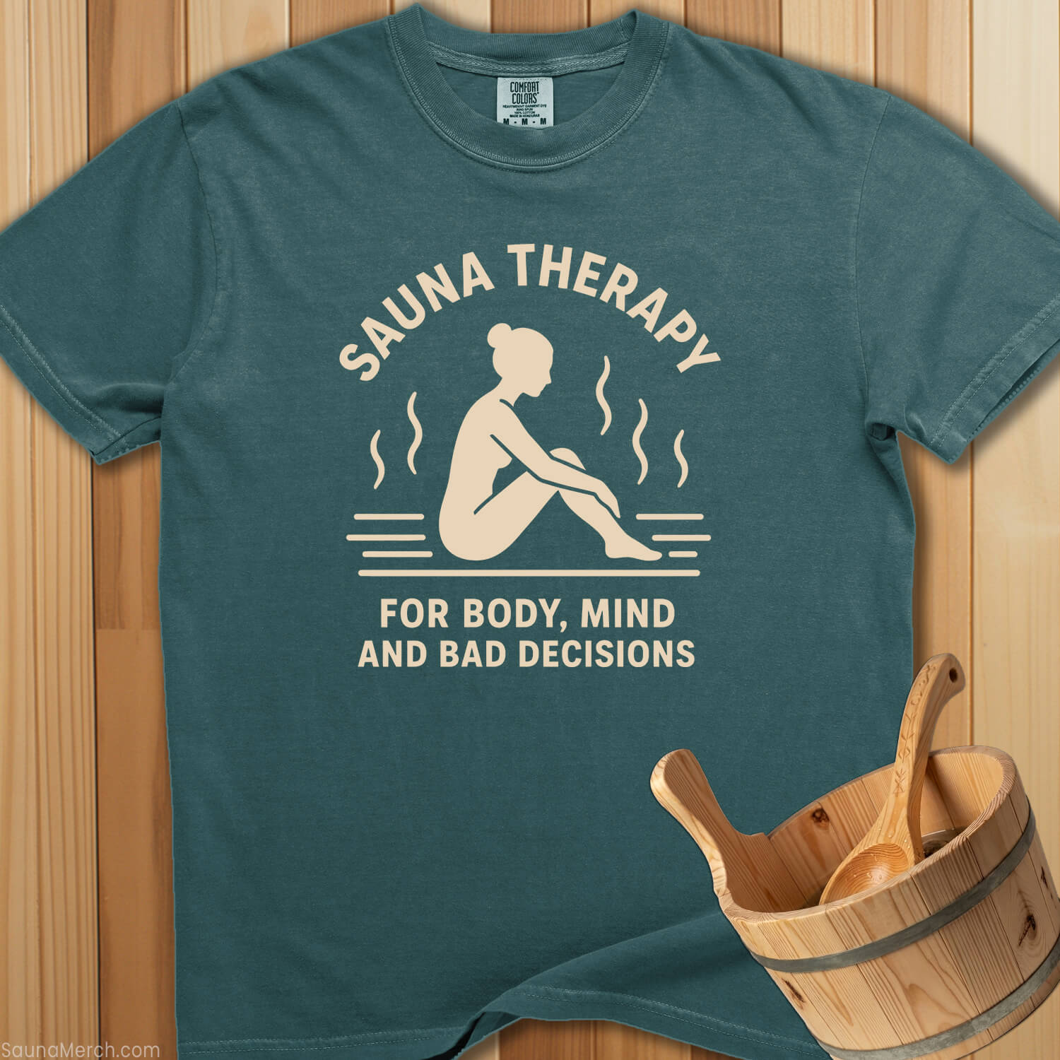 Sauna Therapy Body Mind Decisions T-Shirt - SaunaMerch