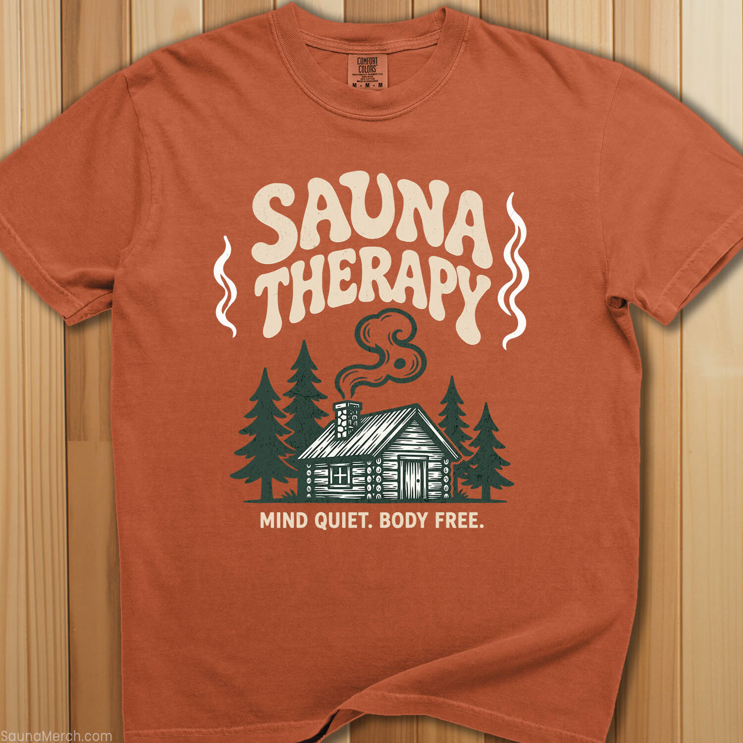 Sauna Therapy Mind Quiet T-Shirt - SaunaMerch