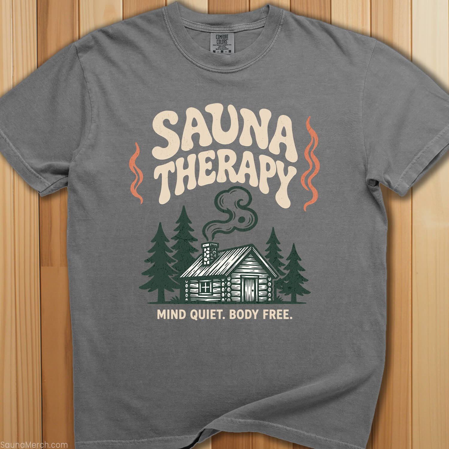 Sauna Therapy Mind Quiet T-Shirt - SaunaMerch