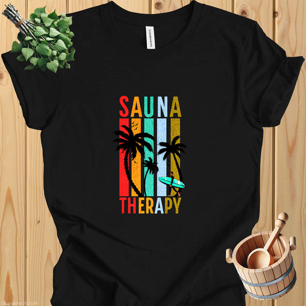 "Sauna Therapy" Retro Cotton T-Shirt